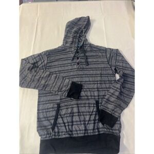 Subculture Strips Black&gray Long Sleeve Shirt Pouch Pocket Men's L